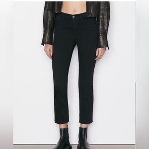 Never worn! Frame Le High Straight jeans in film noir (true black) sz 30